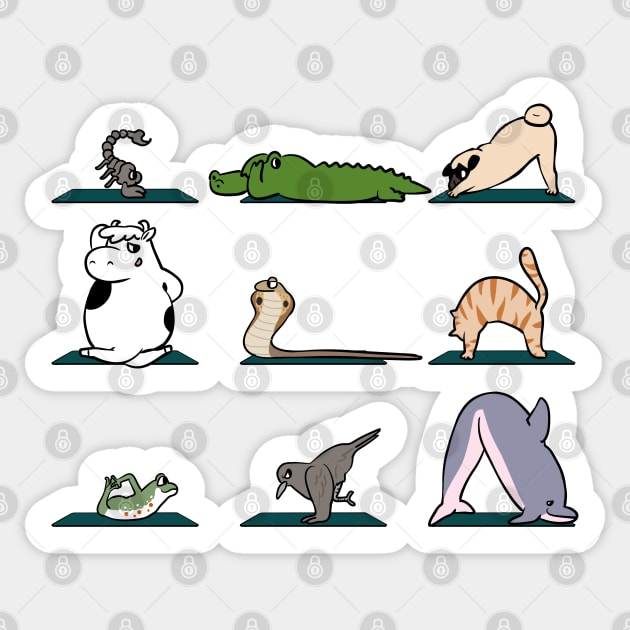 Animal Yoga Sticker by huebucket